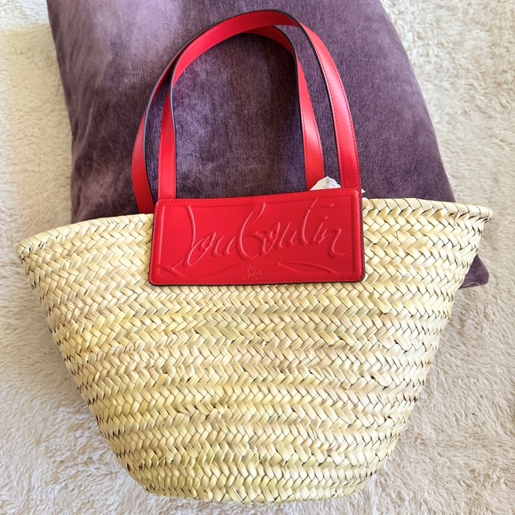 New Christian Louboutin Loubishore Wicker Summer Tote - Picture 11 of 16
